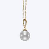 Twisted Gold Hoop Pearl Necklace