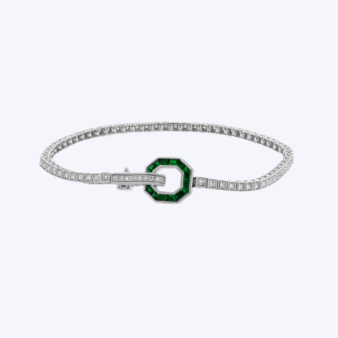 Diamond & Gemstone Buckle Bracelet