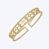 Bujukan Diamond Cluster and Gold Pyramid Cuff Bangle