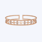 Bujukan Diamond Cluster and Gold Pyramid Cuff Bangle