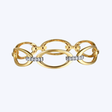 Contemporary Collection White Yellow Gold Diamond Link Bangle