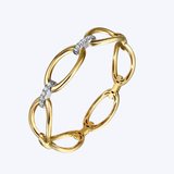 Contemporary Collection White Yellow Gold Diamond Link Bangle