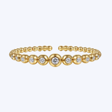 Bujukan Collection Graduating Diamond Split Bangle Bracelet w/ Lock
