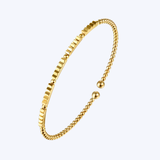 Bujukan Beads and Diamond Cut Texture Split Bangle Bracelet