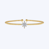 Bujukan Collection Diamond Starburst Split Bangle Bracelet