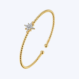Bujukan Collection Diamond Starburst Split Bangle Bracelet
