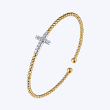 Bujukan Collection Diamond Cross Split Bangle Bracelet