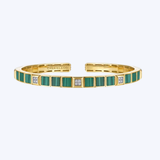 Contemporary Collection Diamond and Malachite Bangle Bracelet