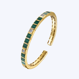 Contemporary Collection Diamond and Malachite Bangle Bracelet