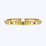 Contemporary Collection Blue Sapphire Elongated Pyramid Bangle Bracelet