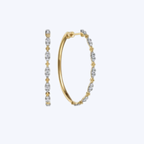 Bujukan Collection 40mm Diamond Station Intricate Hoop Earrings