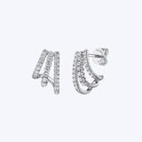 Lusso Collection Diamond Stacked J Hoop Earrings