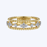 Diamond and Bujukan Bead Easy Stackable Ring