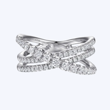 White Gold Diamond Criss Cross Ring