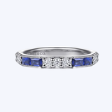 Sapphire Baguette and Diamond Stackable Ring
