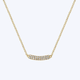 Gaby Curved Pave Double Diamond Bar Necklace