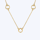 Yellow Plain Gold Bujukan Link Chain Station Necklace
