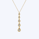 White Yellow Gold Diamond Teardrop Necklace