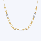 Bujukan and Diamond Link Bar Necklace