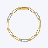 Bujukan Clover and Diamond Link Chain Bracelet