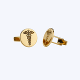High Polish Caduceus Medical Cufflinks