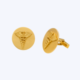Medical Caduceus Round Cufflinks