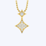 Diamond Cluster Double Vlora Star Pendant Necklace