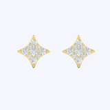 Diamond Cluster Star Stud Earrings