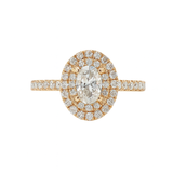 Oval Double-Halo Diamond Ring