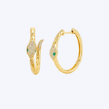 Jardin Snake Diamond Hoop Earrings