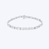 Classic Baguette and Four-Prong Round Diamond Tennis Bracelet