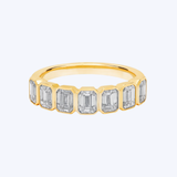 2ctw Lab-Grown Diamond Emerald North South Bezel Anniversary Band