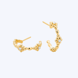Beaded Bloom Diamond Huggie Hoops