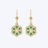 Vintage-Inspired Emerald Teardrop Earrings