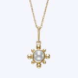 Vintage-Inspired Pearl Starburst Pendant Necklace
