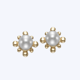 Petite Vintage-Inspired Pearl Starburst Studs