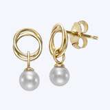 Petite Classic Pearl Drop Circle Earrings
