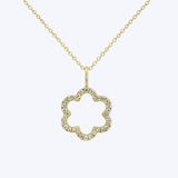 Open Floral Diamond Pendant Necklace