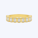 Bezel Emerald-Cut Diamond Semi-Eternity Band