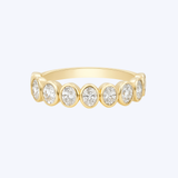 Bezel Oval Diamond Semi-Eternity Band