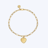 Paperclip Chain Bracelet with Bujukan Framed Heart Charm