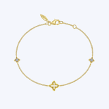 Gaby White Sapphire Clover Stations Bracelet