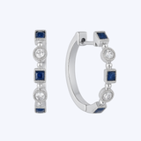 Gaby 15mm Diamond and Sapphire Huggies