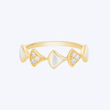 Golden Harmony Diamond and Mother of Pearl Inlay Band