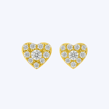 Petite Diamond Heart Pave Stud Earrings