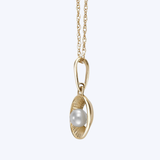 Radiant Pearl Sunburst Pendant Necklace