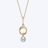 Classic Pearl Drop Circle Pendant Necklace