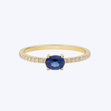 Oval Sapphire and Diamond Pave Ring