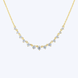 Graduated Round Brilliant Diamond Station Necklace