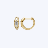 14K Yellow Gold 0.59ctw Flush Set Diamond Braided Huggie Earrings - 15mm (WCLOUD)